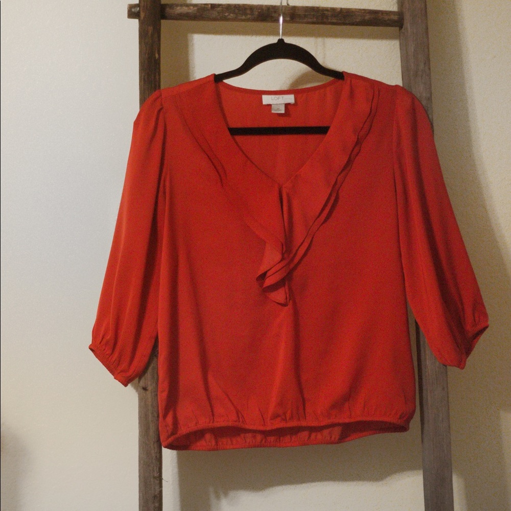 Burnt orange LOFT blouse